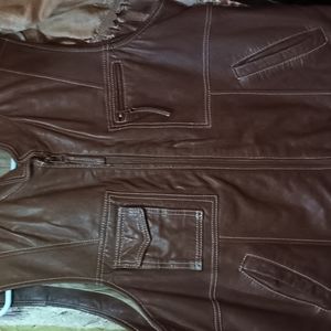 Brown pleather vest